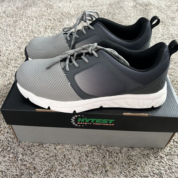 Hytest Men's Safety Footwear Nano Toe Athletic Size 9.5 Faded Grey - Picture 3 of 10